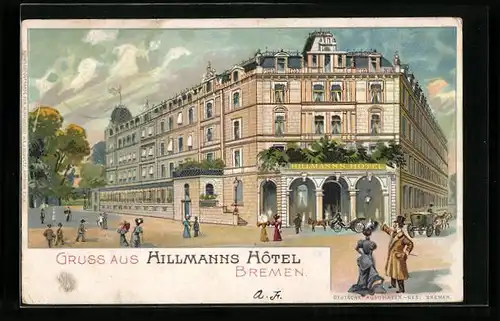 Lithographie Bremen, Hillmann`s Hotel