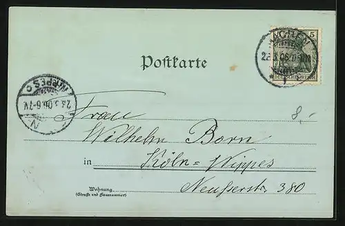 Mondschein-Lithographie Aachen, Blick auf den Dom