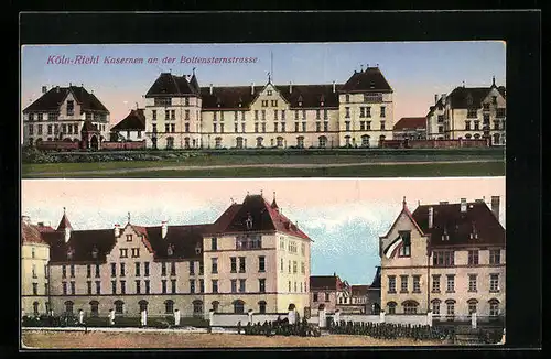 AK Köln-Riehl, Kasernen an der Boltensternstrasse