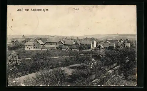 AK Sachsenhagen, Totalansicht aus der Vogelschau