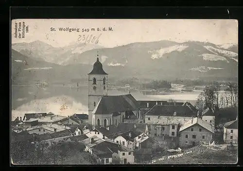 AK St. Wolfgang, Blick auf Kirche