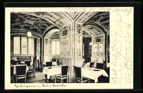 AK Berlin, Gasthaus Berliner Ratskeller in der Königstrasse, Innenansicht
