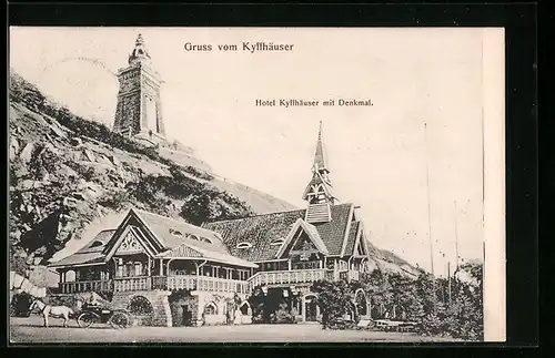AK Kyffhäuser, Hotel Kyffhäuser mit Denkmal
