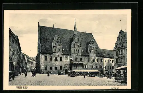 AK Meissen, Blick zum Rathaus