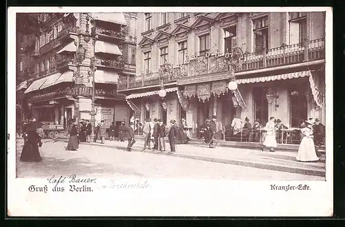 AK Berlin, Kranzler-Ecke mit Cafè Bauer