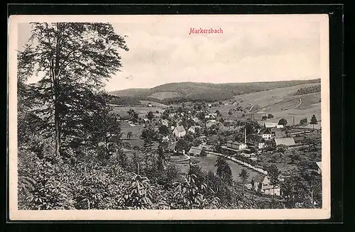 AK Markersbach, Totalansicht von einem Berg aus