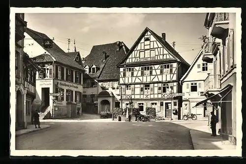 AK Alt-Gernsbach, Partie an der Hofstätte, Gasthaus Zur Taube und Gasthaus Laub
