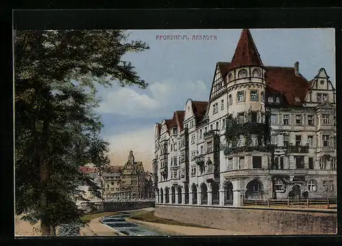 AK Pforzheim, Kanalpartie an den Arkaden