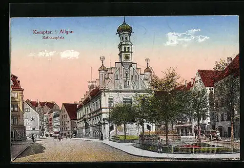 AK Kempten i. Allgäu, Partie auf dem Rathausplatz