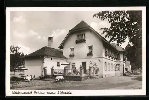 AK Pforzheim, am Waldrestaurant Forsthaus Seehaus