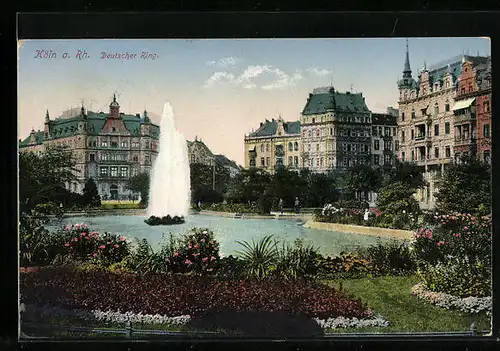 AK Köln-Neustadt, Brunnen am Deutschen Ring