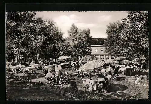 AK Neuhaus im Solling, Gartenlokal des Hotel Düsterdiek