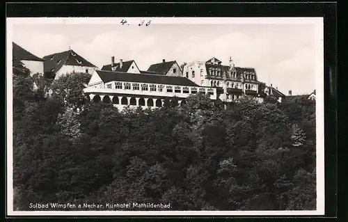 AK Wimpfen a. Neckar, unter dem Kurhotel Mathildenbad