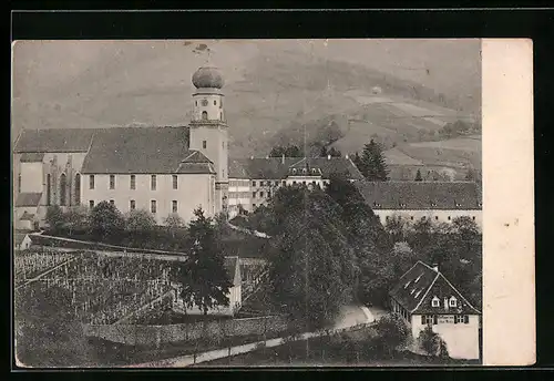 AK St. Trudpert im Münstertal, Blick zur Kirche im Ort