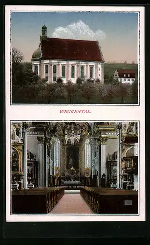 AK Weggental, an der Kirche, Innenansicht mit dem Altar