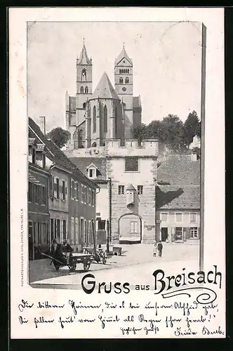 AK Breisach, das St. Stephansmünster vom Marktplatz gesehen
