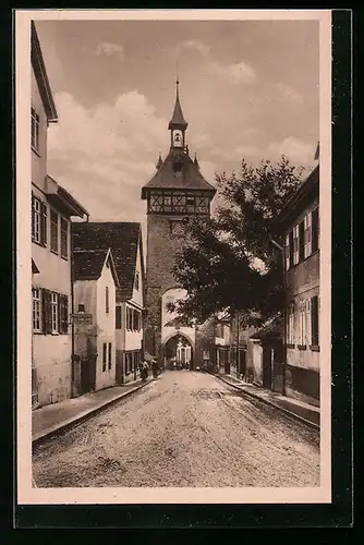 AK Marbach a. N., auf der Strasse zum Torturm hin