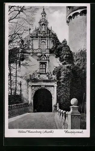 AK Wiesenburg i. Mark, das Hauptportal des Schlosses