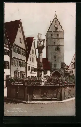 AK Dinkelsbühl, der Brunnen am Wörnitztor