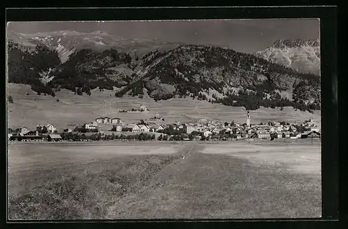 AK Samaden, Generalansicht der Stadt, am Engadin