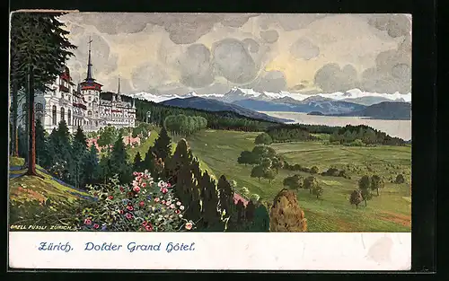 Künstler-AK Zürich, Dolder Grand Hotel