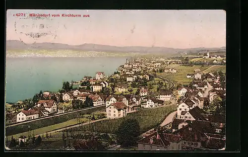 AK Männedorf, Generalansicht vom Kirchturm aus