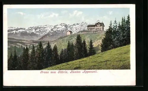 AK Gäbris b. Appenzell, Blick zum Hotel auf dem Berg