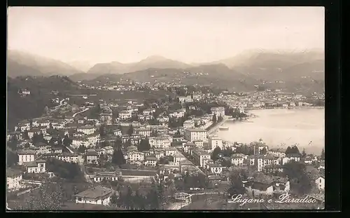 AK Lugano, e Paradiso, Generalansicht der Stadt