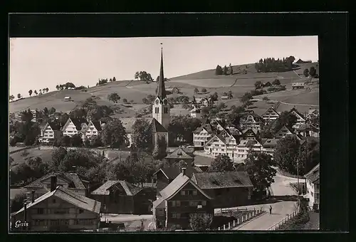 AK Gais, Blick auf die Stadt und die Kirche