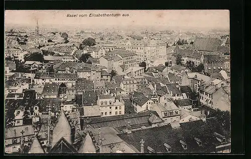 AK Basel, Generalansicht der Stadt vom Elisabethenturm aus gesehen