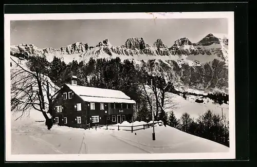AK Flums, Ski- und Ferienheim Bühl mit dem Churfirsten