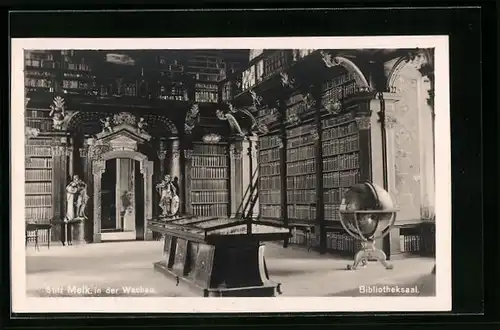 AK Stift Melk in der Wachau, im Bibliothekssaal