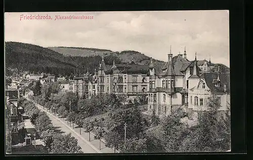 AK Friedrichroda, Villen in der Alexandrinenstrasse