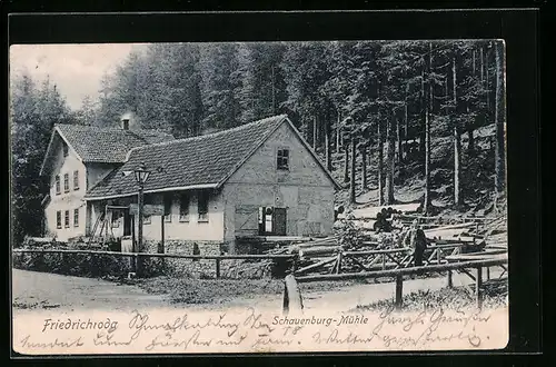 AK Friedrichroda, Partie an der Schauenburg-Mühle