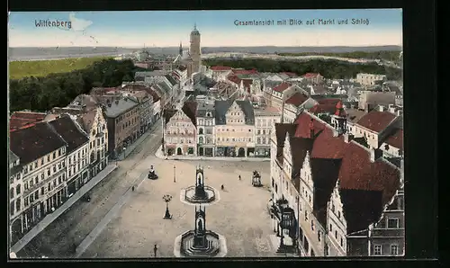 AK Wittenberg, Gesamtansicht mit Blick auf Markt und Schloss