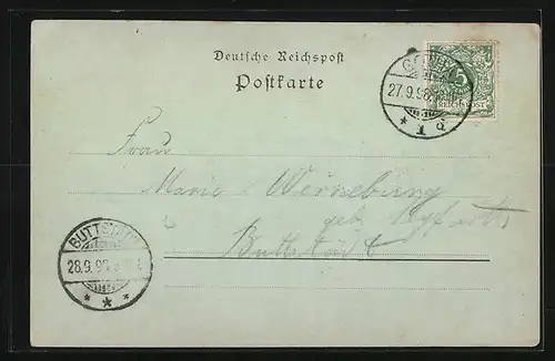 Mondschein-AK Gotha, am historischen Rathaus