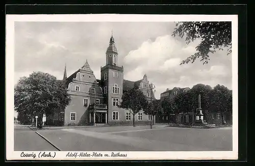 AK Coswig i. Anh., das Rathaus am Platz