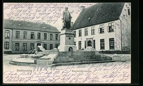 AK Schleswig, am Bismarckbrunnen