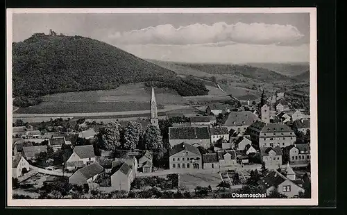AK Obermoschel, Generalansicht der Stadt, Blick zur Kirche