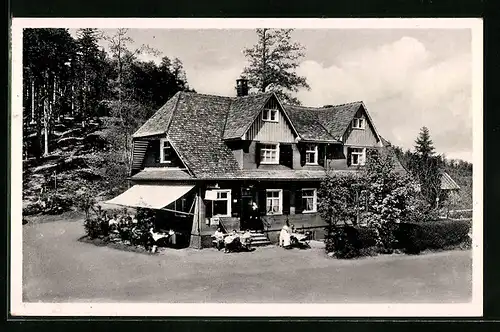AK Gernsbach, vor dem Gasthaus Zur Nachtigall