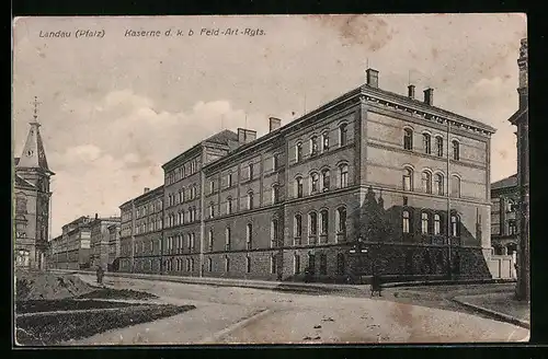 AK Landau i. Pfalz, vor der Kaserne d.k.b. Feld-Art-Rgts.
