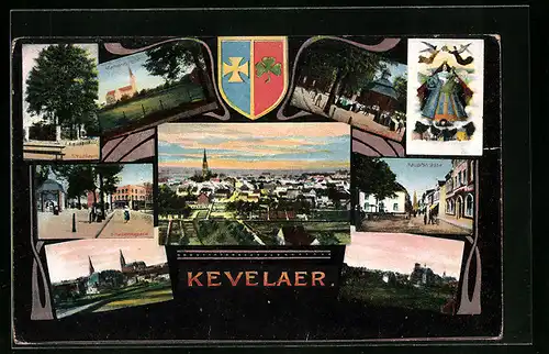 AK Kevelaer, Generalansicht der Stadt, Gnadenbild, Gnadenkapelle, die Marienkirche