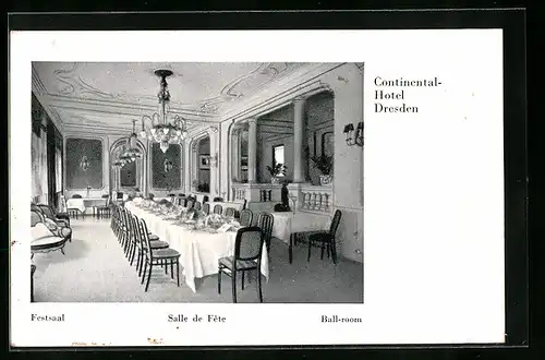 AK Dresden, Continental-Hotel, im Festsaal