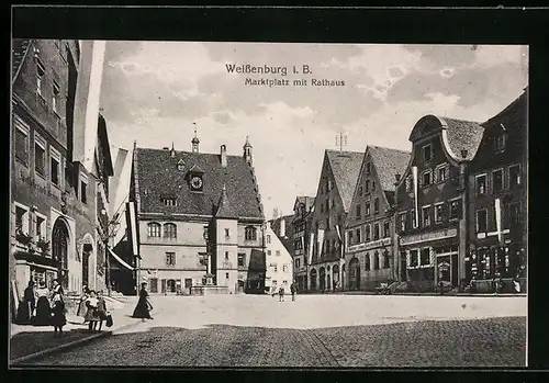 AK Weissenburg i. B., das Rathaus am Marktplatz