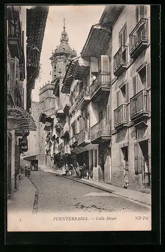 AK Fuenterrabia, Calle Mayor, Kinder auf der Strasse