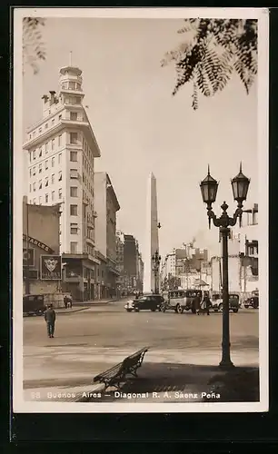 AK Buenos Aires, Diagonal R. A. Saenz Pena, an der Nadel