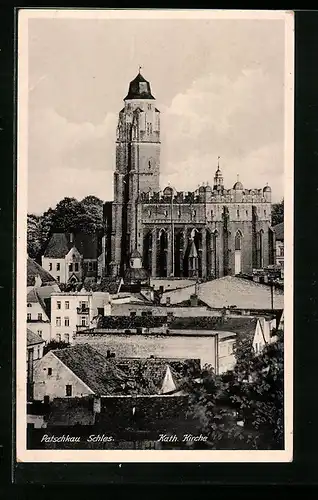 AK Patschkau i. Schles., Blick auf die katholische Kirche