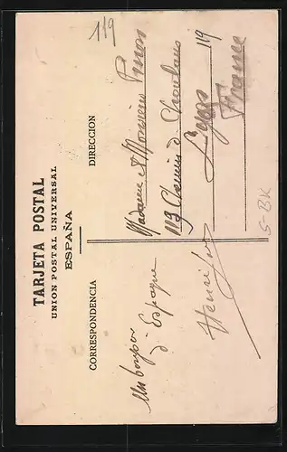 AK Fuenterrabia, Calle Mayor, Häuserfassaden