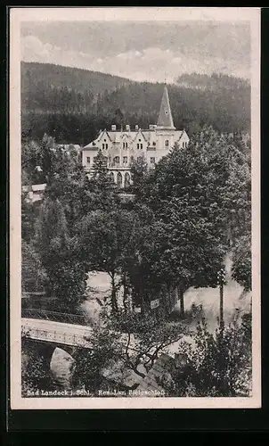 AK Bad Landeck i. Schl., Blick auf das Res.-Laz. Bieleschloss