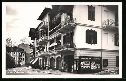 AK Berchtesgaden /Bayerisches Hochland, Hotel Wittelsbach mit Kunsthandlung